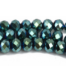 8mm Rondelle Crystal Beads PEACOCK GREEN AB Faceted 72 beads bgl1669