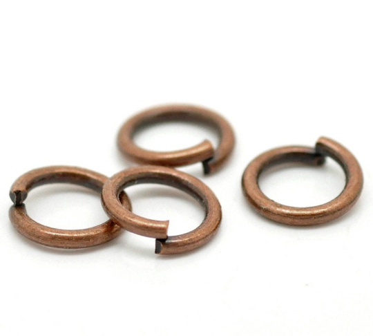 50 Antique Copper 8mm Open Jump Rings, 20 gauge wire, jum0256a