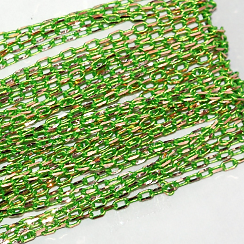 1 yard GREEN Diamond Cut Cable Link Chain  fch0200