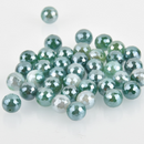 6mm Green Sardonyx Beads, Round Electroplate Gemstone, Faceted, x10 beads, gem0677