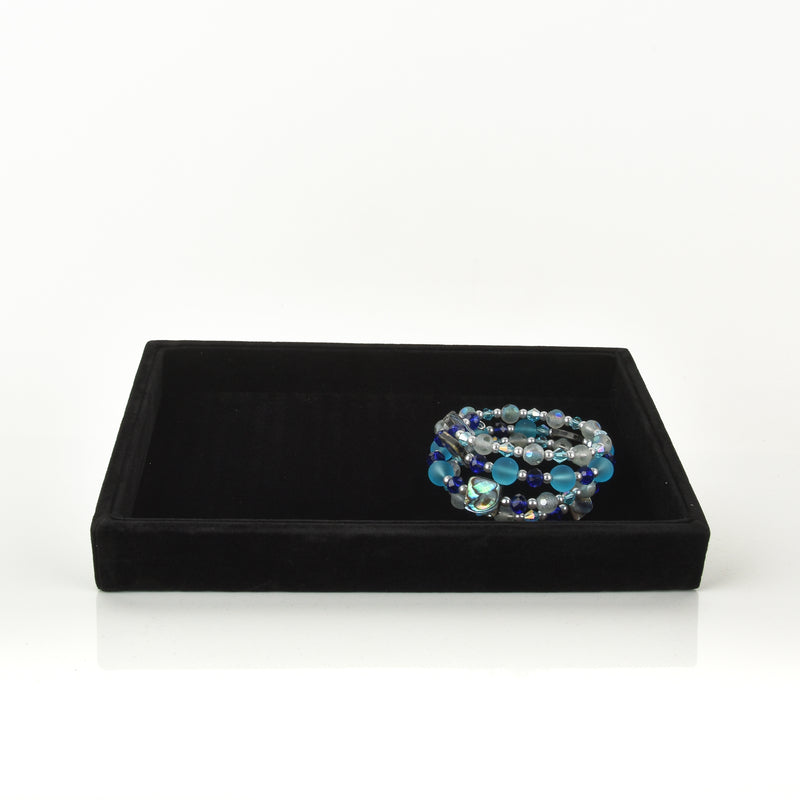 black velvet jewelry tray display