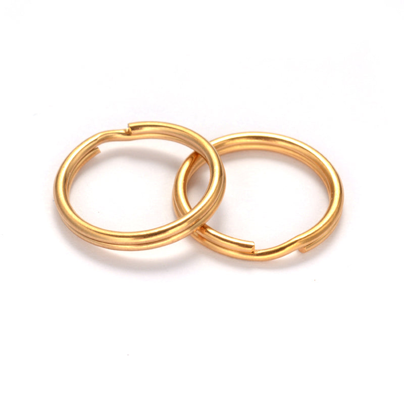 20mm Gold Split Rings, Stainless Steel Key Chain Blanks, Keychain Rings, 10 pcs jum0265