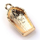 5 Popcorn Charms, Gold Metal with Enamel, 23x13mm, chs3409