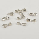 10 Silver Pinch Bails 21x9mm  fba0058
