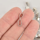 10 Silver Pinch Bails 21x9mm  fba0058
