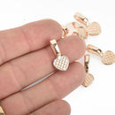 30 Rose Gold HEART Glue-On Bails for Pendants 22x10mm flat back fba0065