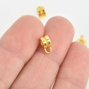 20 Gold Bail Beads. Large Hole, 9x6mm FBA0075