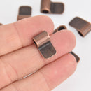 5 Copper Glue On Bails for Pendants 17x10mm flat back fba0081