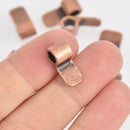 5 Copper Glue On Bails for Pendants 15x8mm flat back fba0086