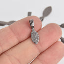 20 Gunmetal Black Glue On Bails for Pendants 21x7mm flat back fba0087