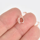 10 Rose Gold LEAF Pinch Bails with copper base . for jewelry making 9x7mm fba0091