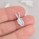 20 Silver Plate Bails, glue on, leaf design, fba0096