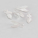 20 Silver Plate Bails, glue on, leaf design, fba0096