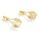 5 Pinch Bails, Real Gold Plate, leaf, fits 6mm thick, fba0098