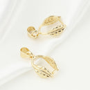 5 Pinch Bails, Real Gold Plate, leaf, fits 6mm thick, fba0098