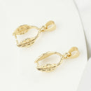 5 Pinch Bails, Real Gold Plate, leaf, fits 6mm thick, fba0098