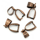 6 Pinch Bails, Antique Copper Plate, 18x7mm  fba0101