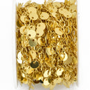 1 yard BRIGHT GOLD DISC Curb Link Chain, brass chain,  fch0172a