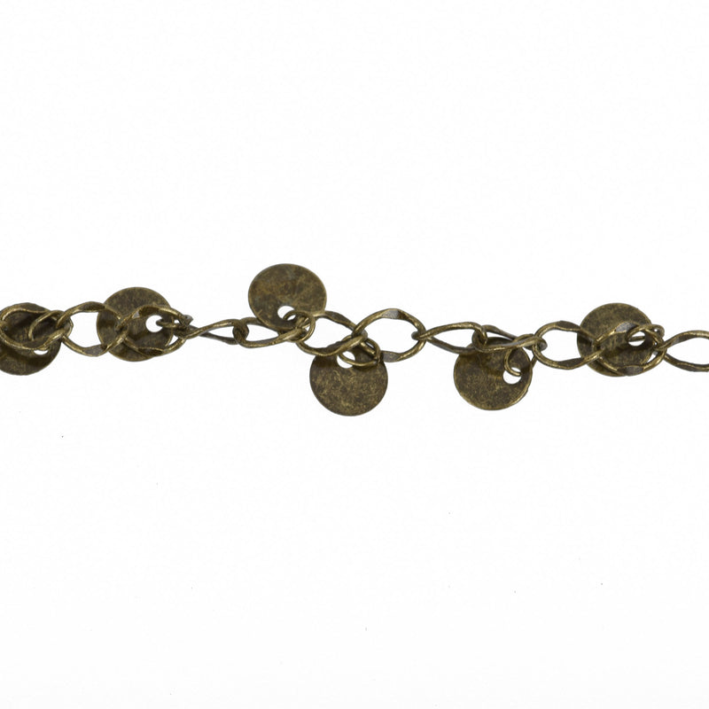 22ft (7.33 yards) of BRONZE GOLD DISC Curb Link Chain  fch0173b