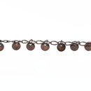 1 yard ANTIQUED COPPER DISC Curb Link Chain  fch0174
