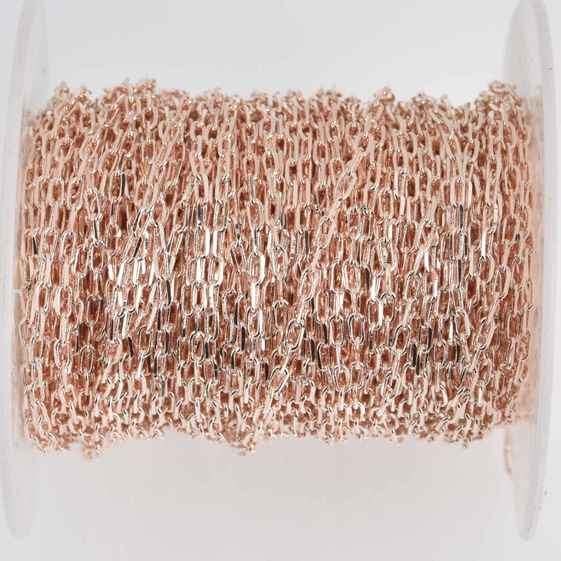 27 yards (82+ feet) spool ROSE GOLD Copper Diamond Cut Cable Link Chain, fch0234b