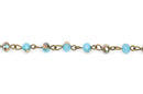 1 yard BLUE and RAINBOW AB Crystal Rondelle Rosary Chain, antique gold, 8mm faceted rondelle glass beads, fch0270a