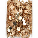 1 yard GOLD COIN DISC Curb Link Chain, belly dancer chain, bracelet chain, necklace chain, bulk chain  fch0304a