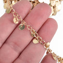 1 yard GOLD COIN DISC Curb Link Chain, belly dancer chain, bracelet chain, necklace chain, bulk chain  fch0304a