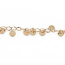 1 yard GOLD COIN DISC Curb Link Chain, belly dancer chain, bracelet chain, necklace chain, bulk chain  fch0304a