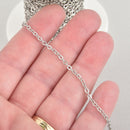 1 yard STAINLESS STEEL CABLE Link Chain, fine chain, thin chain, flat oval unsoldered links are 3mm x 2mm  fch0328a