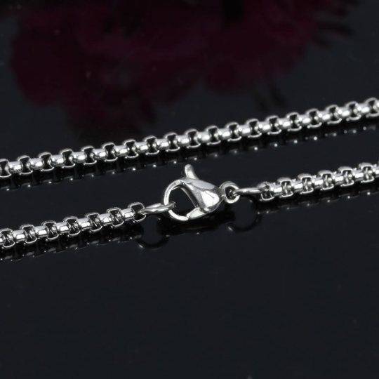 5 Silver Tone Stainless Steel Rolo Chains, Necklaces with Lobster Claw Clasp 18" long, fch0454