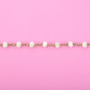 10 yards MINT GREEN AB Crystal Rondelle Rosary Bead Chain, gold double wrapped wire, 6mm faceted rondelle glass beads, fch0525B