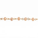 13 feet IVORY CREAM AB Crystal Rondelle Rosary Chain, bright gold wire, 6mm faceted rondelle glass beads, fch0572b