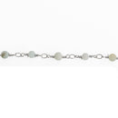 3 feet (1 yard)) AMAZONITE GEMSTONE Rosary Chain, silver, 4mm round gemstone beads, fch0616a