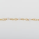 1 yard CLEAR Crystal Rosary Chain, bright GOLD double wrap, 4mm faceted rondelle glass beads, fch0658a