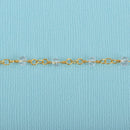 10 yards CLEAR Crystal Rosary Chain, bright GOLD double wrap, 4mm faceted rondelle glass beads, fch0658b