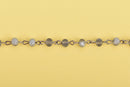 1 yard Frosted Matte SILVER GREY Crystal Rondelle Rosary Chain, gunmetal, 6mm faceted rondelle glass beads, fch0661a