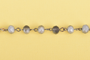 1 yard (3 feet) Frosted Matte SILVER GREY Crystal Rondelle Rosary Chain, gunmetal, 8mm faceted rondelle glass beads, fch0662a