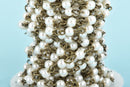 1 yard IVORY CREAM Pearl Rosary Chain, bronze, Off White Glass Pearls, 4mm round glass pearl beads, fch0669a