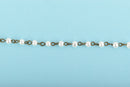 1 yard IVORY CREAM Pearl Rosary Chain, bronze, Off White Glass Pearls, 4mm round glass pearl beads, fch0669a