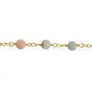 1 yard AMAZONITE GEMSTONE Rosary Chain, bright gold, 6mm round gemstone beads, fch0675a