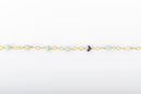 1 yard AMAZONITE GEMSTONE Rosary Chain, bright gold, 4mm round gemstone beads, fch0676a