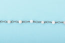 13 feet (4.33 yards) WHITE LACE AGATE Gemstone Rosary Chain, gunmetal black links, double wrapped 4mm round gemstone beads, fch0684b