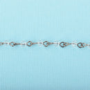 1 yard (3 feet) CLEAR Crystal Rosary Chain, gunmetal links, 4mm rondelle faceted crystal beads, fch0686a