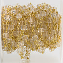 5 yards CLEAR CUBE Crystal Rosary Chain, bright GOLD double wrap, 4mm faceted square cube glass beads, fch0692b