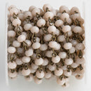 3 ft (1 yard) Pale Pink BLUSH Crystal Rondelle Rosary Chain, bronze wire, 6mm faceted rondelle glass beads, fch0693a