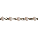 3 ft (1 yard) Pale Pink BLUSH Crystal Rondelle Rosary Chain, bronze wire, 6mm faceted rondelle glass beads, fch0693a