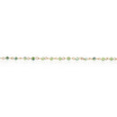 13 ft GRASS GREEN Crystal Rosary Chain, bright gold, 4mm round faceted crystal beads, fch0699b