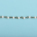 13ft (4.33 yards) WHITE Crystal Rondelle Rosary Chain, bronze, 4mm faceted frosted rondelle glass beads, fch0716b