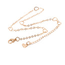 1 Gold Stainless Steel Cable Link HEART Chain Ankle Bracelet with Clasp, non tarnish, 9" long plus 2" extender chain, fch0732
